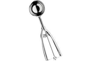 CHUANGOU Porzionatore da Gelato in Acciaio Inox Cucchiaio Gelato per Frutta Gelato e Patate Schiacciate 5 cm di Diametro, Argento