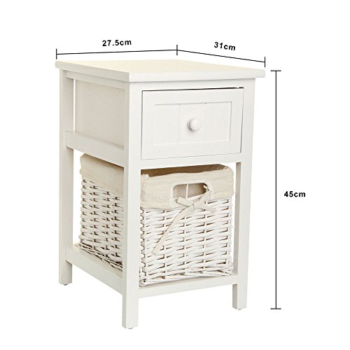 High Quality Stylish White Tall Bedside Table Drawer with Wicker Bin Storage \ Furniture Home House Cabinet Desk Shelf Stand Dresser Seat Dining Living Room Chairs Table Contemporary Stylish Unique Ottoman Stuff Parents Kids Outdoor Indoor Sleeping Beside Office Hotel Entrance Decorative Special Large Big Small Durable Quality Couch Bedroom Modern Kitchen Gadgets Wood Solid