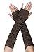 Produktbild Schwarz Gestrickt Acryl Fingerlose Lange Handschuhe Handstulpen Paar - Baumwolle, Braun, 35% polyester; 65% baumwolle, Damen, Einheitsgröße