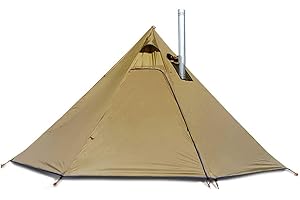 JTYX Tente Pyramid Tipi Tentes Chaudes avec Trou de Poêle Windows Camping en Plein Air Famille Tipi Tente pour 2-4 Personne