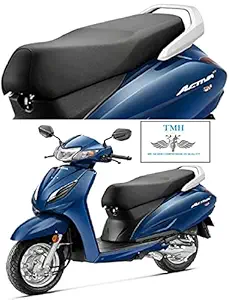 G PU Leather Long Lasting, Washable Seat Cover for Honda Activa 6G (Black)
