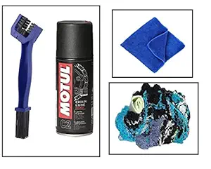 Aow Motul-Chain Lube with Brush, Waste and Micro Fiber Cloth for KTM Duke 180