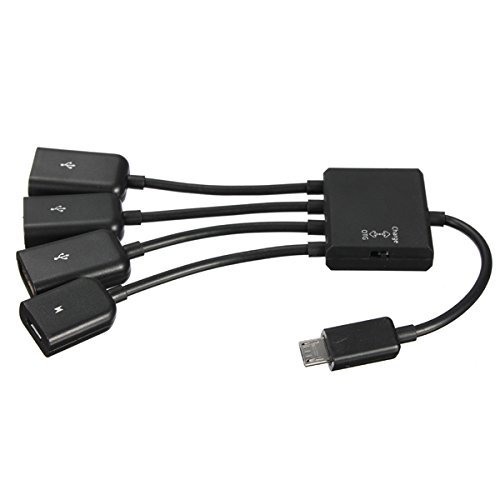 TOOGOO (R) Schwarz USB 4-Port-Hub Mikroteil Ladekabel OTG-Adapter - 2
