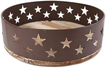 Wunderbar Deko Tray Metal Wood Table Decoration for Flower Arrangement Candles