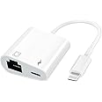 CLUSPEX 8 Pin Lightning to Ethernet Adapter, RJ45 Ethernet LAN Network Adapter, Supports 100Mbps Ethernet Network with Charge Port, Support iOS 10.3.3 to iOS 15, Plug and Play