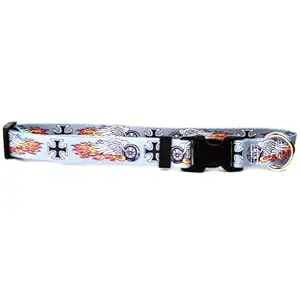 Yellow Dog Design Biker Tattoo Dog Collar Fits Neck 14 to 20