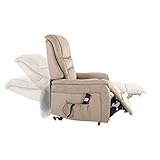 MACOShopde by MACO Möbel Fernsehsessel mit Aufstehhilfe, 2 Motoren, Liege- und Relaxfunktion aus Mikrofaser in Hellbraun - 9