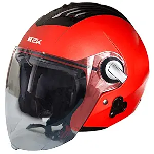 Steelbird SBA-3 R2K Classic Open Face Helmet ( Medium 580 MM, Red with Plain Visor )