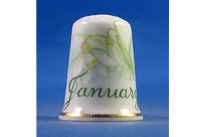BIRCHCROFT CHINA Porcelain China Collectable Thimble Flower of the Month January