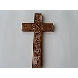 Handgeschnitzt braun 21x12 cm Holz Kreuz, religiöses katholisches Christian Symbol Geschenk für Taufe, erste Kommunion, dekorative Wand Kreuz Kruzifix Kunsthandwerker