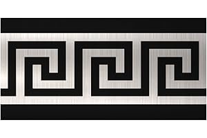 FUNLIFE Bordo Adesivo per Pareti, Autoadesivo Geometrica Bordi per Carta da Parati, Battiscopa Fai da Te Decorazione, Bordo Decorativo per Bagno Cucina, 10x600cm, Oro Spazzolato, Argento Spazzolato