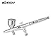 Produktbild KKmoon Dual Action Airbrush Set, Schwerkraft Zuführung mit Nadeln, Düsen, Schlüssel und Kuppler für Hobby, Farbe Kunsthandwerk, Nagel Dekoration, Körper Tätowierung, Modell 0.2 / 0.3 / 0.5 mm 9cc