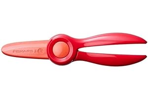 Fiskars Forbici per bambini, Da 2 anni in su, Per imparare a tagliare, Lunghezza: 13 cm, Lame e impugnatura in plastica, Rosso, Starter, 1064065