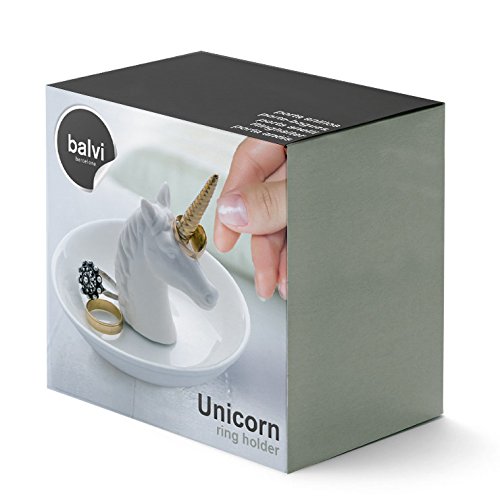 Balvi – Unicorn Ringhalter aus Keramik. Ablagefläche für Ringe und Schmuck. Aus Keramik hergestellt. Form eines Einhorns. - 2