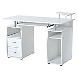 max. Belastung: 50 kg Homcom 920-011WT Computertisch, Holz, modell 4/weiß, 120.0 x 55.0 x 85.0 cm