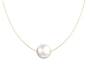 LES POULETTES BIJOUX - Collier Plaqué Or Perle des Poulettes Solitaire 11 mm