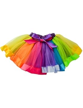 Dancina Mädchen Tüllrock Tutu Regenbogen Ballettrock