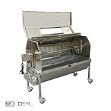 Edelstahl GASGRILL Spanferkelgrill incl. HAUBE mit Motor und...