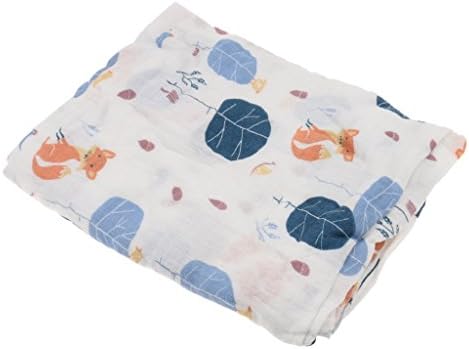 Yuhemii 1PC Soft 100% Muslin Cotton Swaddle Baby Blankets Sleeping Blanket 110*110CM (Fox)