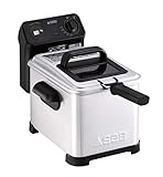 SEB Friteuse Semi Tefal FR501000 Family Pro 3L Zone Froide + hublot de contrôle + minuteur Digital + Thermostat réglable, 2400 W, 3 liters, Noir, Acier Inoxydable