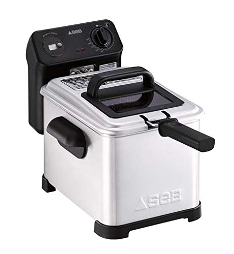 SEB Friteuse Semi Tefal FR501000 Family Pro 3L Zone Froide + hublot de contrôle + minuteur Digital + Thermostat réglable, 2400 W, 3 liters, Noir, Acier Inoxydable
