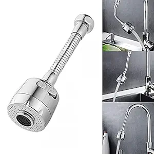 Mahi Enterprise Stainless Steel Flexible 360 Degree Rotating 2 Modes Water Saving Faucet |Faucet for Kitchen Sink |Water Faucet Sprayer | Flexible Tap Extension for Kitchen Sink (Standard Size,Silver)