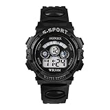 OSYARD Kinderuhr Sportuhr Lernuhr Uhr,Kinder Jungen Wasserdichte Digital LED Quarz Sport Armbanduhr mit Datumsanzeige,Luxus Mode Rundes Zifferblatt Uhren,Elektronische Stoßfest Armbanduhren