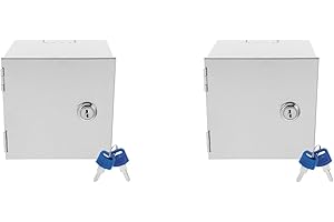 Housoutil Boîtier De Prise De En Métal Avec Serrure, 2 Pièces Boîte De Protection De Prise électrique Couvercle Pour Usage Extérieur, Couvercle Sécurisé Avec Clé