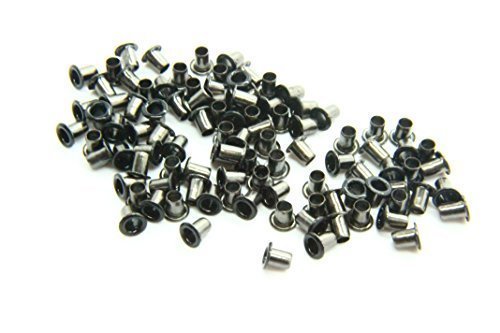 Set 100 Stück 2 mm Ösen Kleidung Repair Tüllen Nähen für Leder Handwerk, Taschen, Scrapbooking, hinzufügen Bänder, Schnürung und Stoff in Kunst von Hochzeit Decor, metall, schwarz, 2mm