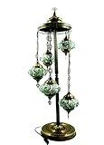 Peso: aprox. 5750 g. Marrakesch - Lámpara de pie para interior (cristal, 5 luces, tamaño de cristal), diseño de mosaico turco