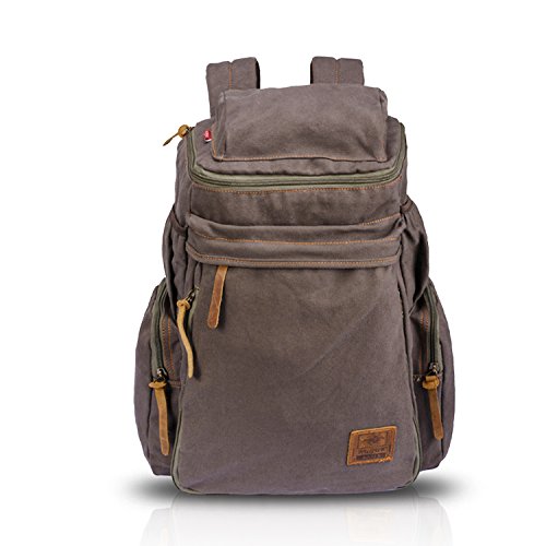 FANDARE Retro Laptop Notebook Geeignet für bis zu 16 Zoll Damen Herren Schulrucksack für die Schule Rucksack Wanderrucksack Daypack Leinwand
