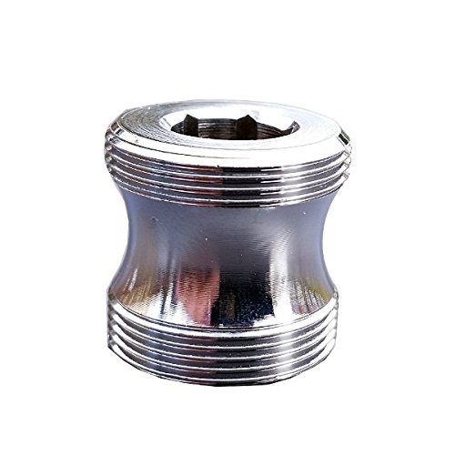 M21,5 AG x M22 AG lang, chrom, Gewinde Adapter M21,5 x 1 AG auf M22 x 1 AG lang Übergang CHROM f. Perlstrahler Gewinde am Wasserhahn, M22xM21,5, passend für ein M21,5 Luftsprudler Innengewinde, oft bei neueren Design Wasserhähnen, HANSANOVA Style