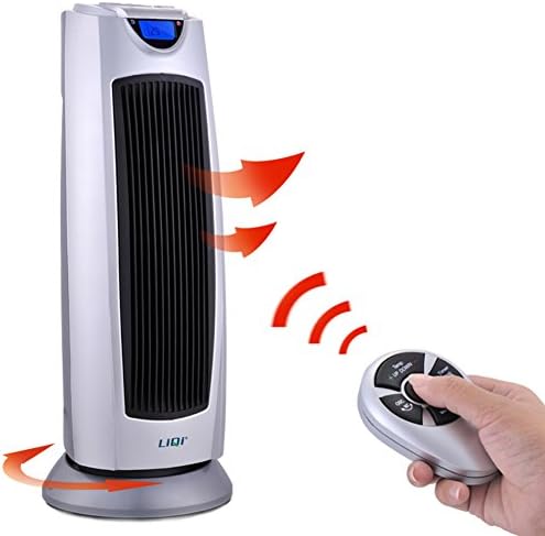 GXXSGSGJBD Portable Electric Oscillating Heater, Digital Ceramic Tower Heater with remote control,Upright Fan Heater Portable Overheat Protection-A