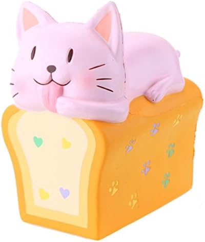 Squishy Cat Toast Scented Charm Slow Rising Squeeze Stress Reliever Soft Decompression Toys Collection Soft Kids Gift Home Decoration (Pink)