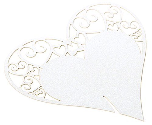 TINKSKY 50pcs Tischkarten Namenskarten Platzkarte / Namensschild / Namenskarte / Tischkarte / Tischkärtchen für Hochzeiten Feste oder Partys Weiss - 5