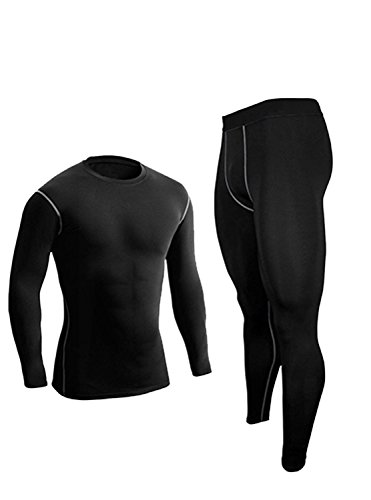 Thermal Underwear Mens, Long Johns for Men Thermal Underwear Set Long  Sleeve Base Layer Compression Suit Winter Thermals Top Bottom for Workout