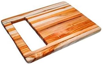 Proteak Edge Grain Teak 15.5 x 12 Inch Chop and Slide Cutting Board by ProTeak