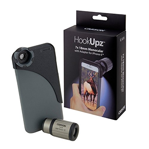 Carson HookUpz iPhone 6/6S Digiscoping Adapters with Close Focus 7x18mm Monocular (IC-618)