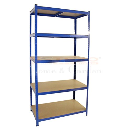 Steckregal 200x100x50 cm oder 200x120x60 – 875 kg – Farbe wählbar – Werkstattregal Kellerregal Schwerlastregal Regal (200 x 100 x 50 cm, Verzinkt) - 2