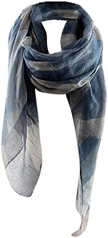 Vintage Lattice Pattern Scarf For Women ,Moonuy Ladies Girl 180*90cm Bali yarn Style Print ashion Casual Autumn Winter Elegant Neck Shawl Wrap Stole Scarves Fanon Cape (Blue, 180*90cm)