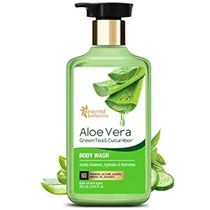 Oriental Botanics Aloe Vera, Green Tea & Cucumber Body Wash No Paraben & SLS, 250 ml (ORBOT63)