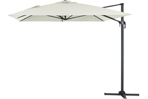 HABITAT ET JARDIN Parasol Jardin déporté alu Sun 4" 3 x 4 m - Ecru