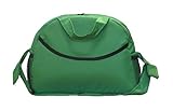 Bolsa cerrada con una cremallera. Dentro de la bolsa hay una partición en la pared lateral. Desde el exterior, la bolsa tiene dos compartimentos y dos pequeños bolsillos de malla.