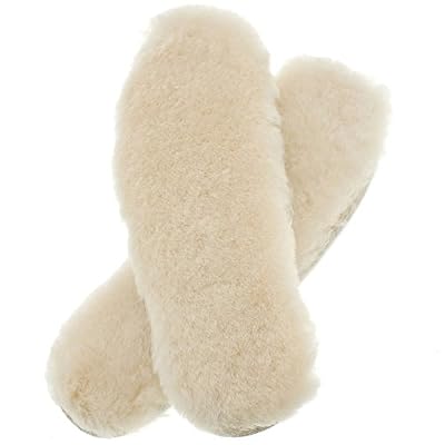 WARMIE Semelles en Peau du Mouton Australien Super épais | Durable et Extra duveteux (EU 39, Blanc)