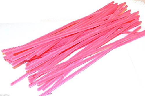 KRAFTZ® - 50 Pc PINK Chenille Craft Stems / Pipe Cleaners / DIY / Art & Craft for Kids - 6mm X 30cm