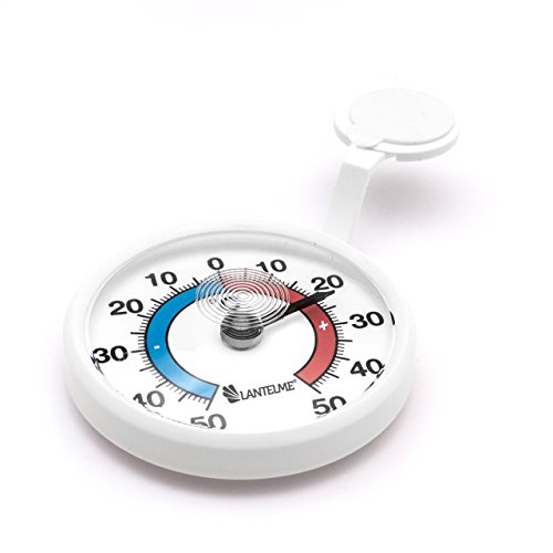 2 Stück Set Bimetall Analog Fenster , Außen , Klebe Thermometer . Fensterthermometer . Temperaturanzeige + / – 50 °C mit drehbarem Haltearm . Kunststoff Farbe weiss - 4