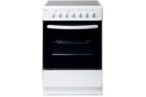 GENERIC 60 cm Freestanding Electric Single Cooker - 4 Zone Ceramic Hob - 64 Litre Oven Capacity - 90-Minute Timer - Easy Clean Enamel Interior - Interior Light - White - HxWXD (cm) 90x60x60-2 Year Guarantee