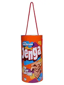 Hasbro Gaming Jenga Tube Pack Hardwood Blocks Stacking Tower Game for Kids Ages 6 and Up, 1 or More Players