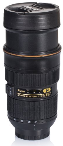 VENKON – Ausdrehbarer Trinkbecher Tasse in Kameraobjektiv Design – ausdrehbar – für Kaffe, Tee, Kakao, Milch, Wasser, etc. – 0.3l, schwarz - 4