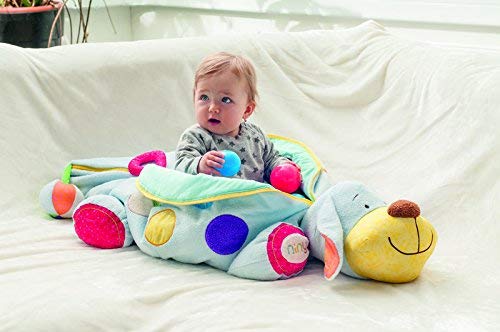 Preisvergleich Produktbild Woodyland 700008 Kuschelhund mit 60 Bällen, Bunt, Länge 124cm